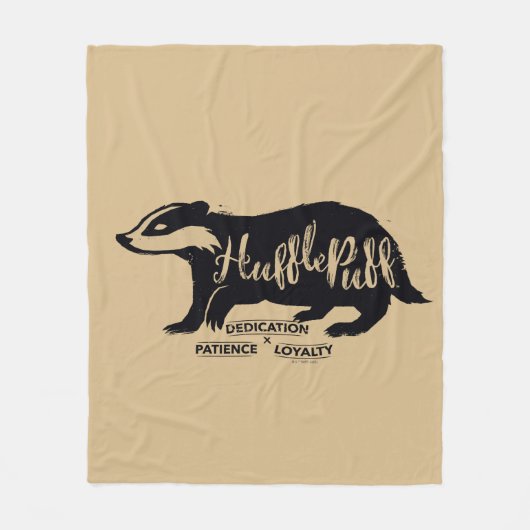 Couverture Polaire Harry Potter | Typographie de silhouette HUFLEPUFF (Devant)