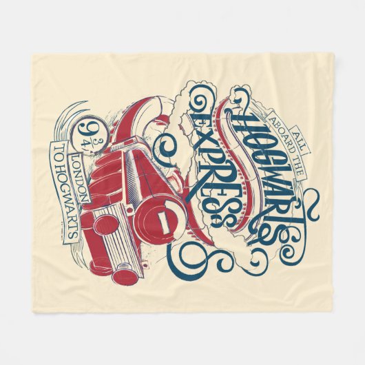Couverture Polaire Harry Potter | Typographie Express Hogwarts (Devant (Horizontal))