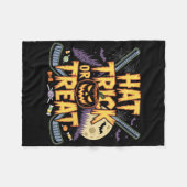 Couverture Polaire Hat Trick Or Treat Ice Hockey Halloween Fun  (Devant (Horizontal))
