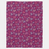 Couverture Polaire Hatched Scribbled Hearts Texture Motif (Devant)