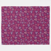 Couverture Polaire Hatched Scribbled Hearts Texture Motif (Devant (Horizontal))