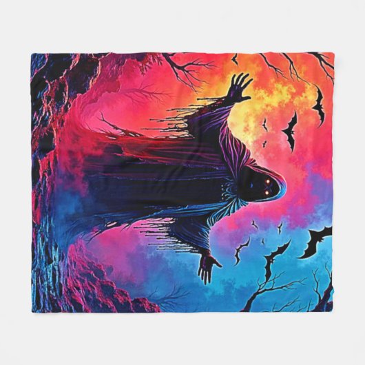 Couverture Polaire Hauning Demon Habillé Dans L'Ombre Design (Devant (Horizontal))