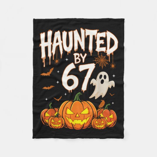Couverture Polaire Haunted By 67 Funny Pumpkin And Ghost Halloween Co (Devant)