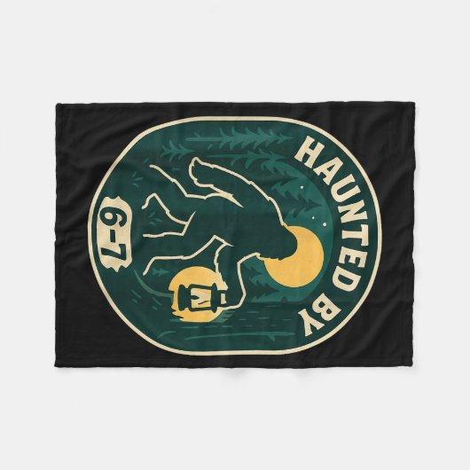 Couverture Polaire Haunted By 6-7 Bigfoot Lantern Halloween Badge (Devant (Horizontal))