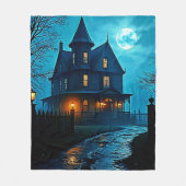 Couverture Polaire Haunted Mansion Blue Moonlight Night Design (Devant)
