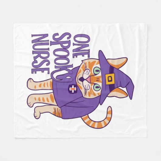 Couverture Polaire Hauntingly mignon Un Chat infirmière Éffrayant (Devant (Horizontal))