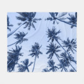 Couverture Polaire Hauts palmiers, ciel bleu clair. (Devant (Horizontal))
