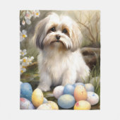 Couverture Polaire Havanais avec oeufs de Pâques (Devant)