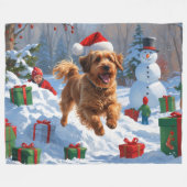 Couverture Polaire Havanais coule en neige avec Casquette de Noël (Devant (Horizontal))