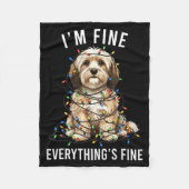 Couverture Polaire Havanese Christmas I'm Fine Everything Is Fine  (Devant)