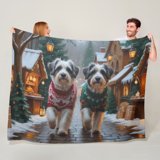 Couverture Polaire Havanese Dogs Christmas Snow Holiday  (En situation)