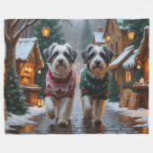 Couverture Polaire Havanese Dogs Christmas Snow Holiday  (Devant (Horizontal))