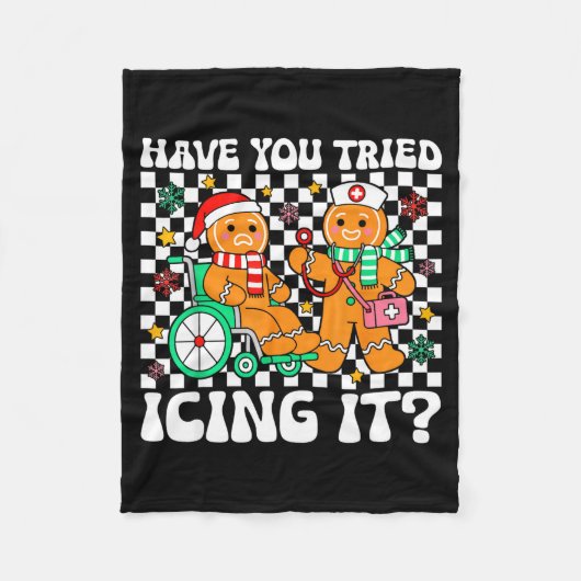 Couverture Polaire Have You Tried Icing It Gingerbread Nurse Christma (Devant)