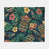 Couverture Polaire Hawaï Tiki Masque Motif tropical (Devant (Horizontal))