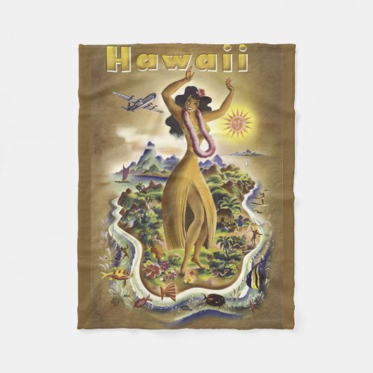 Couverture Polaire Hawaï vintage 2 (Devant)