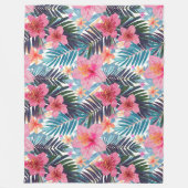 Couverture Polaire Hawaïen Print fleurs d'hibiscus doux (Devant)