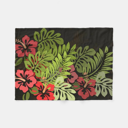 Couverture Polaire Hawaii Aloha Flower Art Print (Devant (Horizontal))