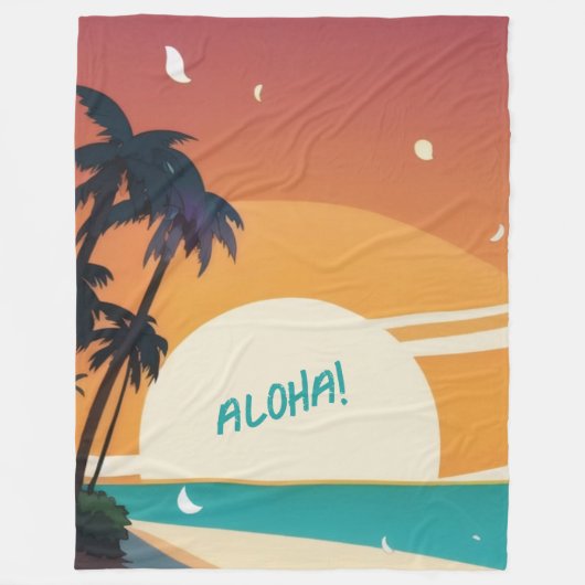 Couverture Polaire Hawaiian/Aloha/Tropical/plage (Devant)