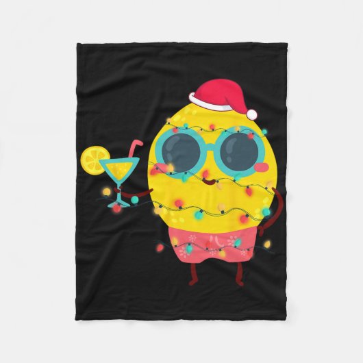 Couverture Polaire Hawaiian Summer Tropical Xmas Lemon Funny Christma (Devant)