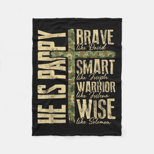 Couverture Polaire He Is Pappy Camo Religious Father's Day Christian  (Devant)