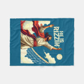 Couverture Polaire He Is Rizzin Jesus Meme Quote Shirt Funny Volleyba (Devant (Horizontal))