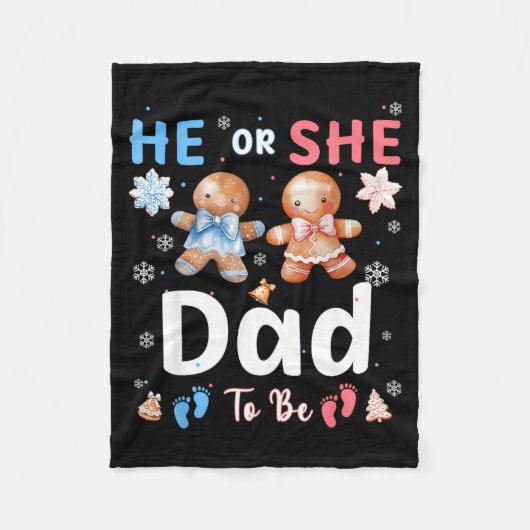 Couverture Polaire He Or She Dad To Be Christmas Gingerbread Gender R (Devant)