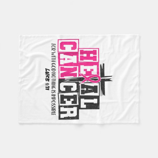 Couverture Polaire Heal Cancer Christian Believe God Breast Cancer Aw (Devant (Horizontal))