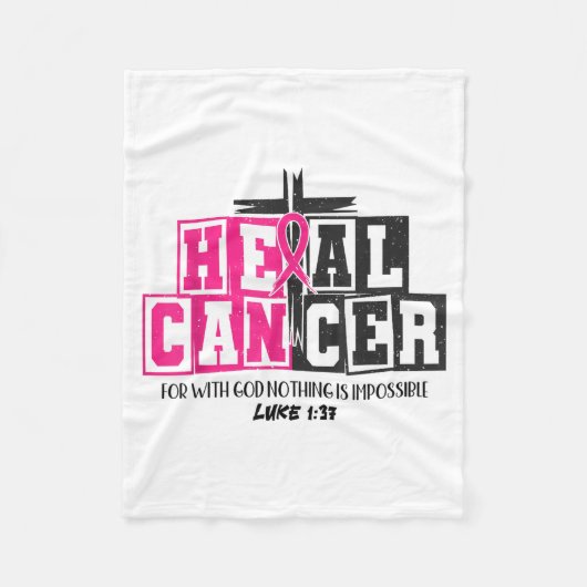 Couverture Polaire Heal Cancer Christian Believe God Breast Cancer Aw (Devant)