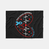 Couverture Polaire Heart Disease Awareness Heartbeat Survivor Warrior (Devant (Horizontal))