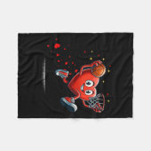 Couverture Polaire Heart Dunking Valentines Day Basketball Enfants (Devant (Horizontal))