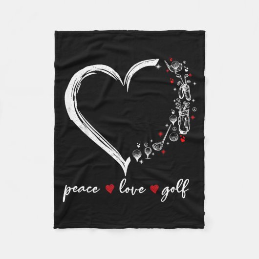 Couverture Polaire Heart Peace Love Golf Player Srt Lovers Outfit Wom (Devant)