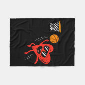 Couverture Polaire Heart Playing Basketball Cute Valentines Day Srts (Devant (Horizontal))