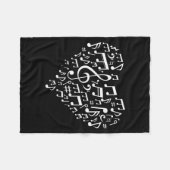 Couverture Polaire Heart Shape Musical Notes Music Lovers Gift Valent (Devant (Horizontal))