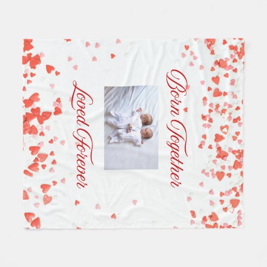 Couverture Polaire Heart Theme Twin  (Devant (Horizontal))