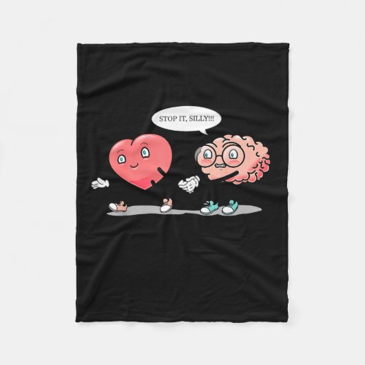 Couverture Polaire Heart Vs Brain Heart Leading Brain Valentines (Devant)