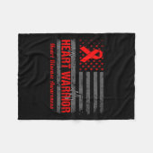 Couverture Polaire Heart Warrior American Flag Heart Disease Awarenes (Devant (Horizontal))