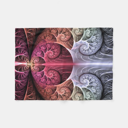 Couverture Polaire Heartbeat, Abstrait surreal Imaginaire Fractal Art (Devant (Horizontal))