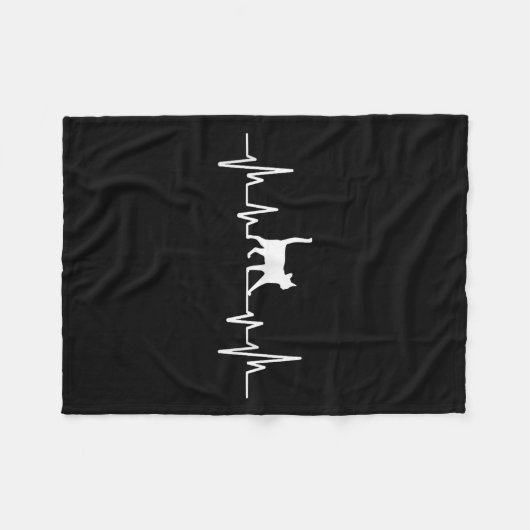 Couverture Polaire Heartbeat Cat (Devant (Horizontal))