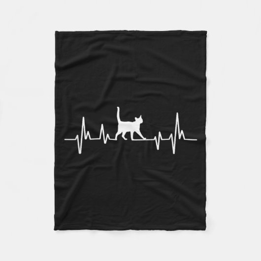 Couverture Polaire Heartbeat Cat  (Devant)