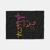 Couverture Polaire Heartbeat Cat Lover Animal Silhouette Cute Cat  (Devant (Horizontal))