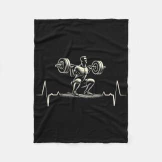 Couverture Polaire Heartbeat Ecg Bodybuilder Weightlifting Weightlift
