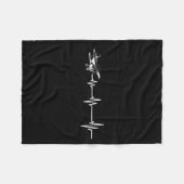Couverture Polaire Heartbeat Flying Plane Pulse Line Retro Prop Aircr (Devant (Horizontal))