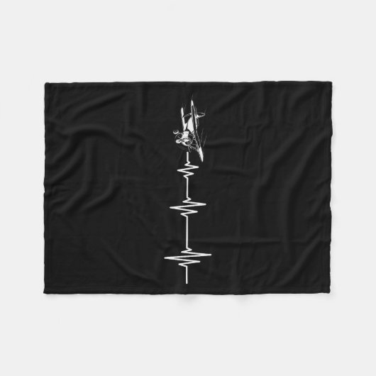 Couverture Polaire Heartbeat Flying Plane Pulse Line Retro Prop Aircr (Devant (Horizontal))