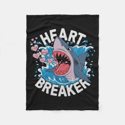 Couverture Polaire Heartbreaker Shark Cute Funny Love Design For Vale (Devant)
