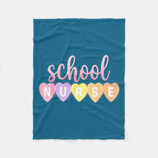 Couverture Polaire Hearts School Nurse Medical Istant Valentines Day  (Devant)