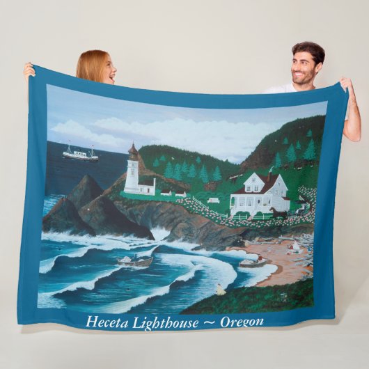 Couverture Polaire Heceta Lighthouse Fleece Blanket (En situation)
