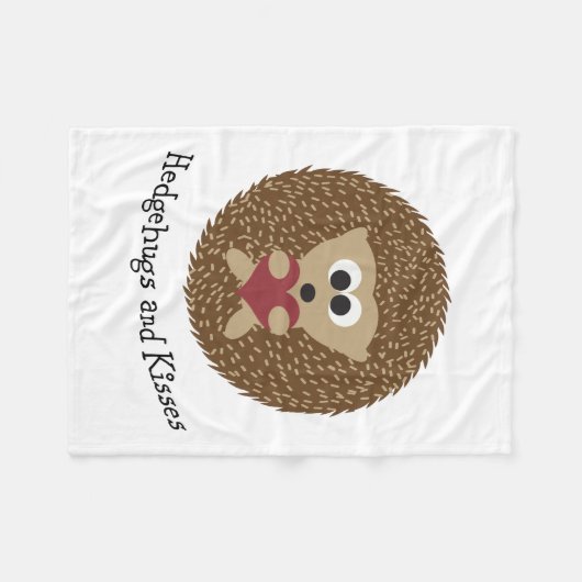 Couverture Polaire Hedgehugs et hérisson de baisers (Devant (Horizontal))