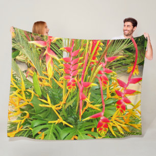 Couverture Polaire Heliconias brillants, plantes de griffes de homard