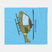 Couverture Polaire Hélicoptère de camouflage de l'armée mignon dessin (Devant (Horizontal))