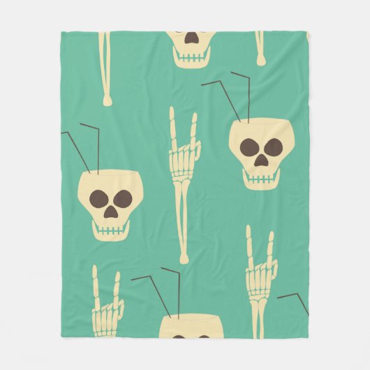 Couverture Polaire Hell party seamless pattern. Human skulls as goble (Devant)